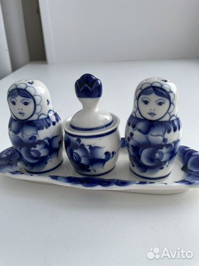 Набор для специй гжель