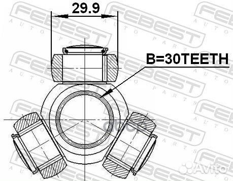 Трипоид ШРУСа renault logan 2416-MEG 2416MEG Fe