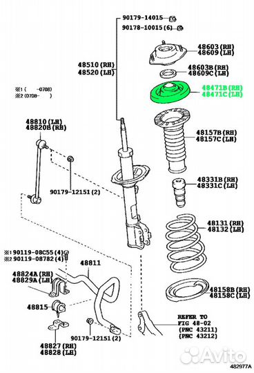 Опора амортизатора передняя Toyota Harrier MHU38