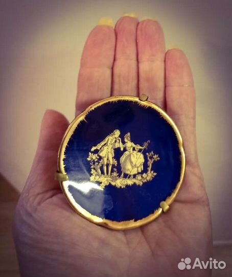 Limoges France Miniature Cobalt Blue and Gold