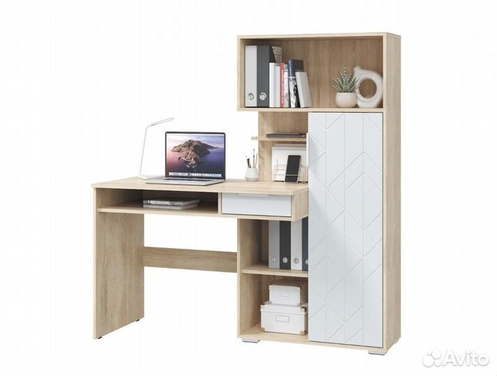 Стол компьютерный Бэйсик (Дуб сонома/Белый снег)