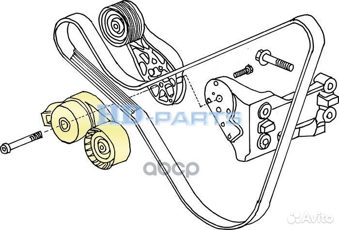 Натяжитель ремня 74x38,5x69,2 метал. шкив REN