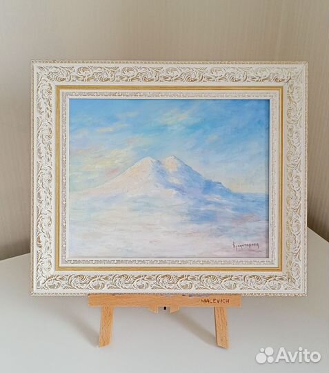 Картина маслом на холсте зима