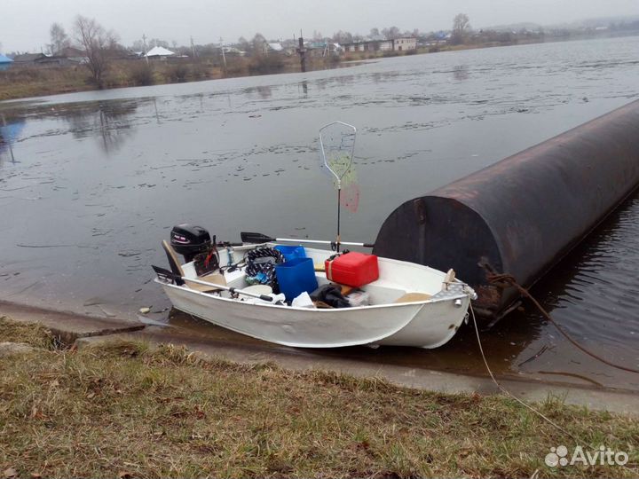 Лодка алюминиевая с мотором + прицеп, и т.д