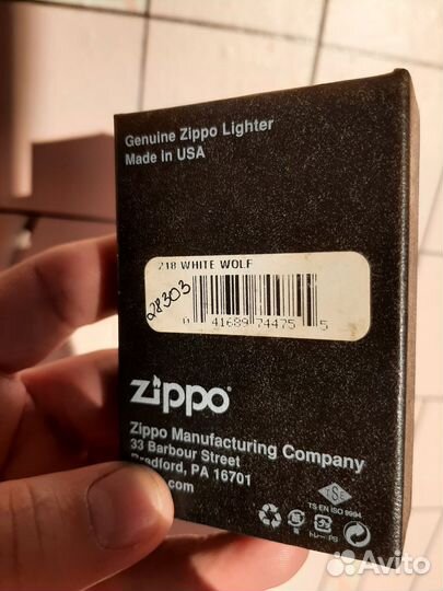 Зажигалка zippo новая оригинал белый волк