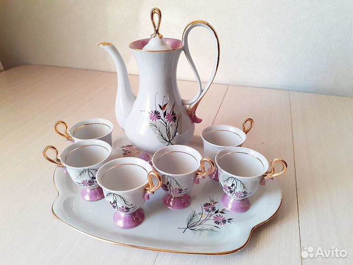 Кофейный сервиз с подносом. Полтавский фз. СССР