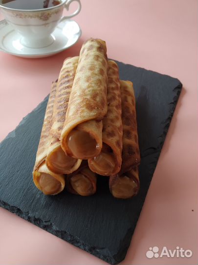 Вафельные трубочки со сгущёнкой
