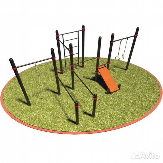 T-033 Турники, стенка, скамья, кольца, канат D89