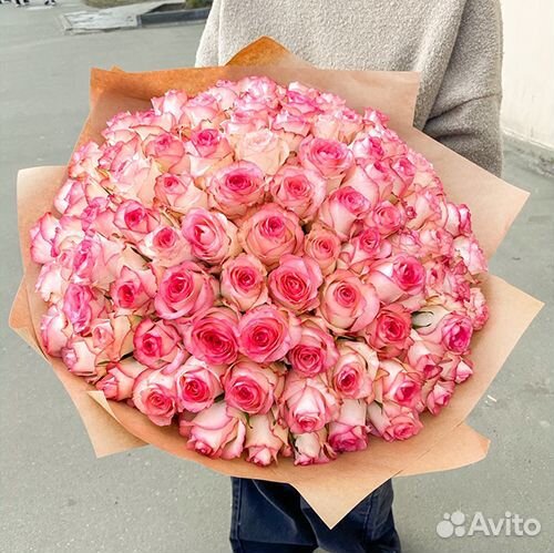 Букет 101 роза 40см. Цветы доставка