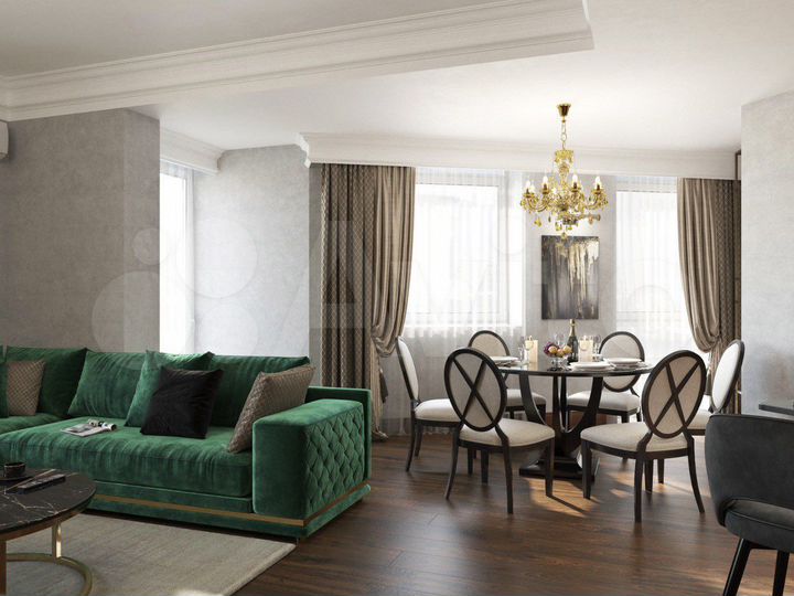 3-к. апартаменты, 136 м², 5/9 эт.