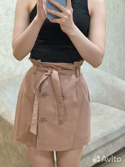 Юбка летняя песочного цвета XS