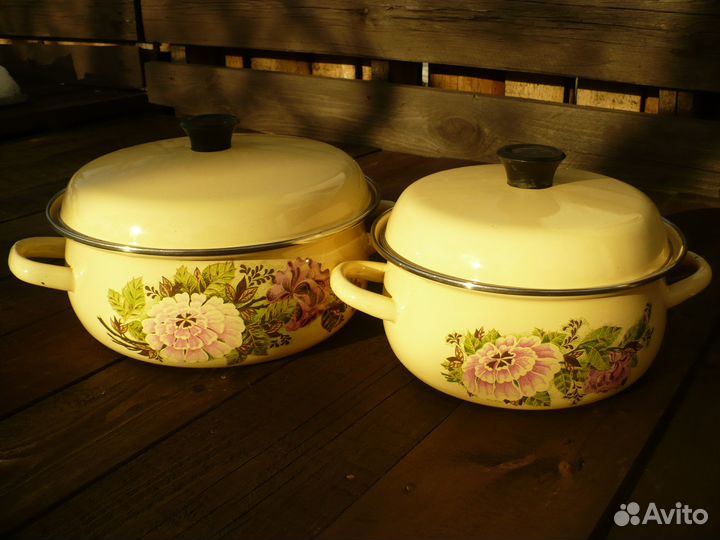 Кастрюли эмалированные СССР 2 шт. одним лотом