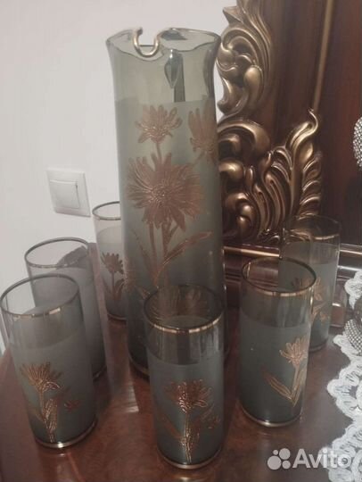 Графин со стаканами богемия