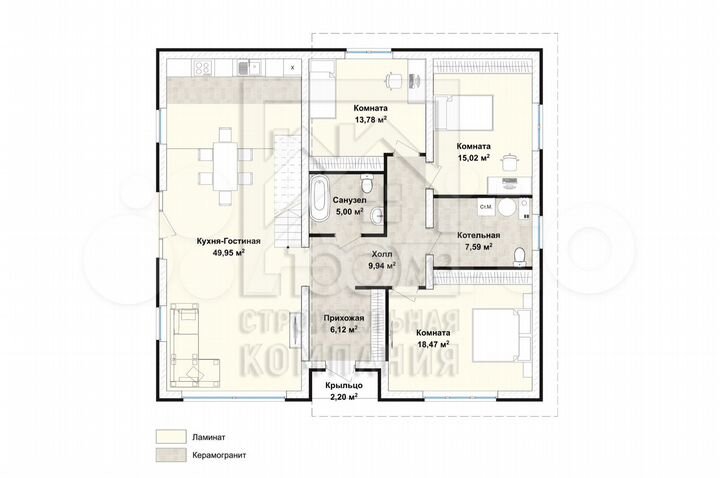 Коттедж 141 м² на участке 6,9 сот.