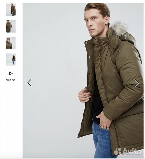 Куртка цвета хаки мужская French Connection Parka