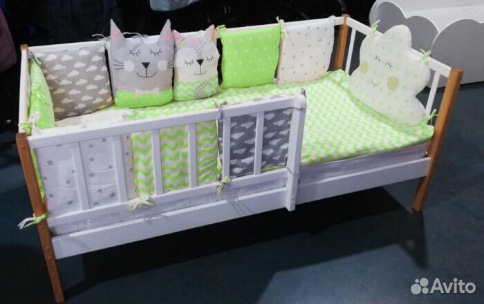 Кроватка с бортиком берёза для малыша Лисенок