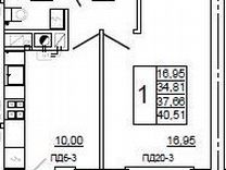 1-к. квартира, 40,6 м², 10/10 эт.