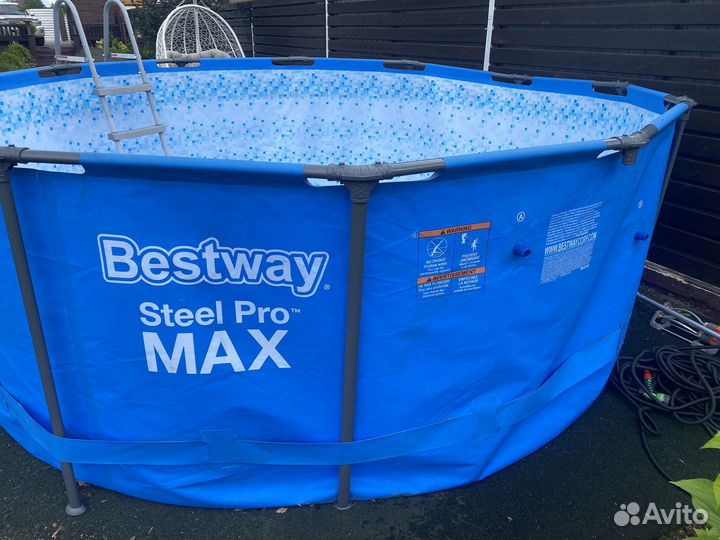 Каркасный бассейн bestway steel pro max б/у
