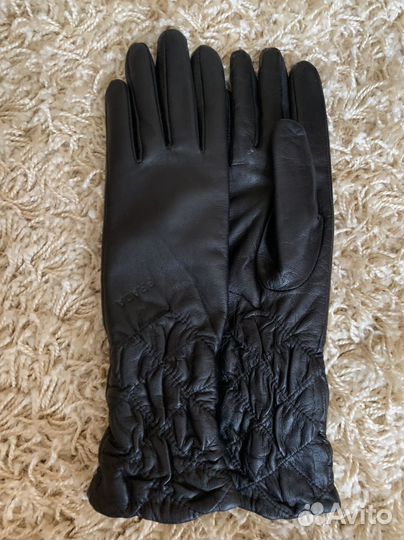 Перчатки женские кожаные новые утепленные 6-6,5