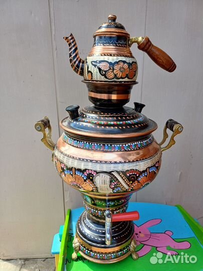 Самовар на дровах медный