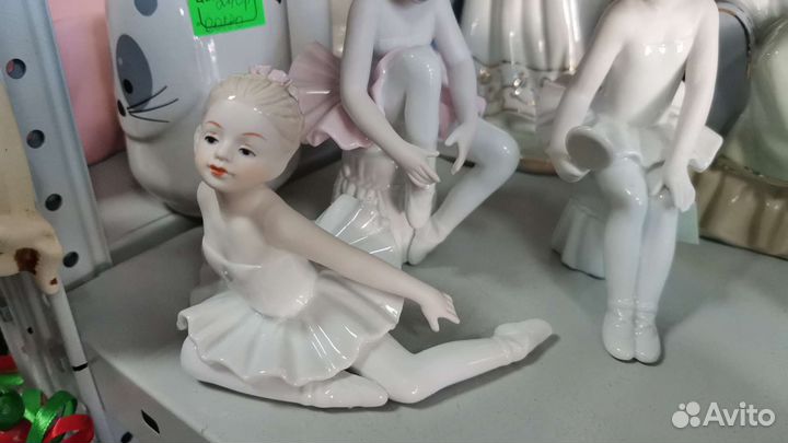 Фарфоровые статуэтки балерина, голуби, decor