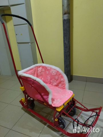 Санки Nika Тимка с колёсами + мягкая накладка