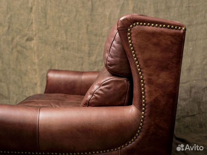 Дизайнерский диван ретро кожаный