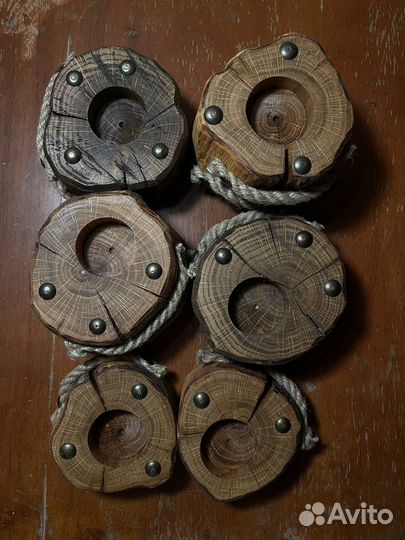 Декоративный подсвечник из дуба