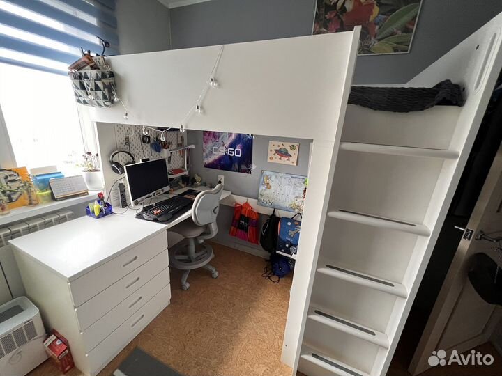 Детская кровать чердак стува/ фритидис IKEA