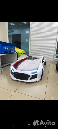 Кровать-машина Ауди белая