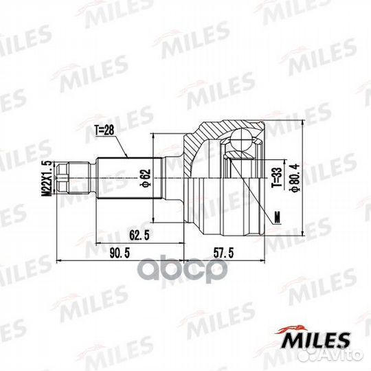 ШРУС mazda 6 II/atenza 2.0-2.5 07-12 нар. ga206