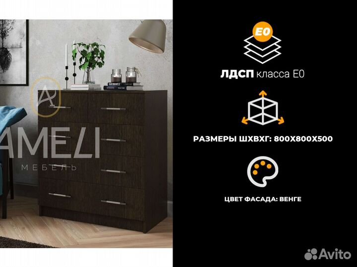 Комод в стиле икеа черный