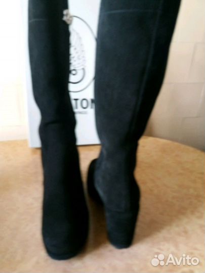 Сапоги замшевые