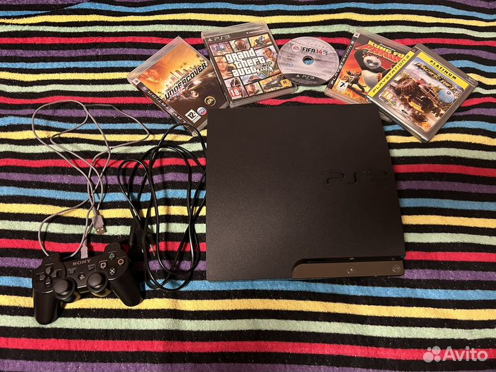 Sony PS3 slim + игры не прошитая