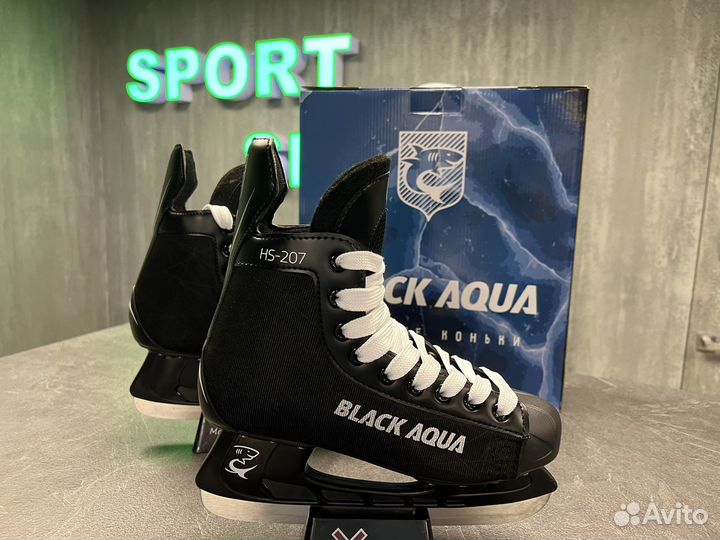 Коньки хоккейные Black Aqua