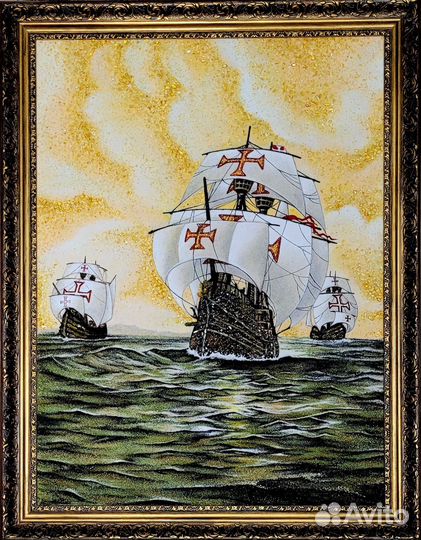 Пейзаж из янтаря, картины, сувенирная мастерская