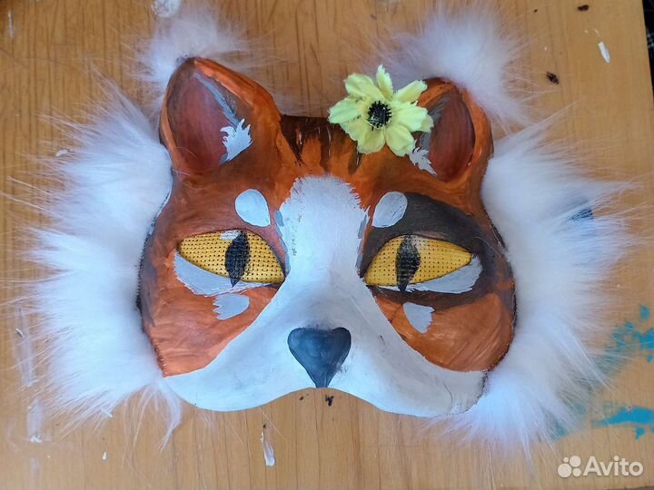 Маска для квадробики, маска кошки, фурри