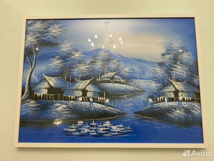 Пейзаж из Тайланда ручная работа 72 см на 52