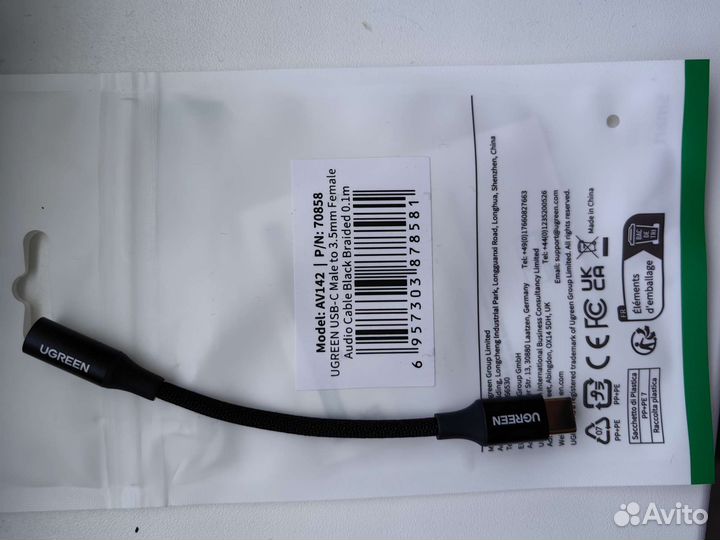 Переходник usb type c на jack 3,5