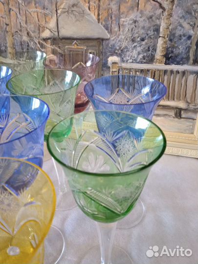 Бокалы цветной хрусталь