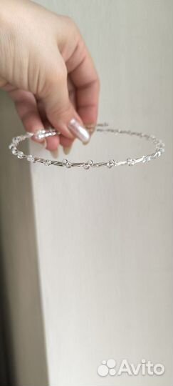 Чокер колье серебряного цвета из витого стекляруса