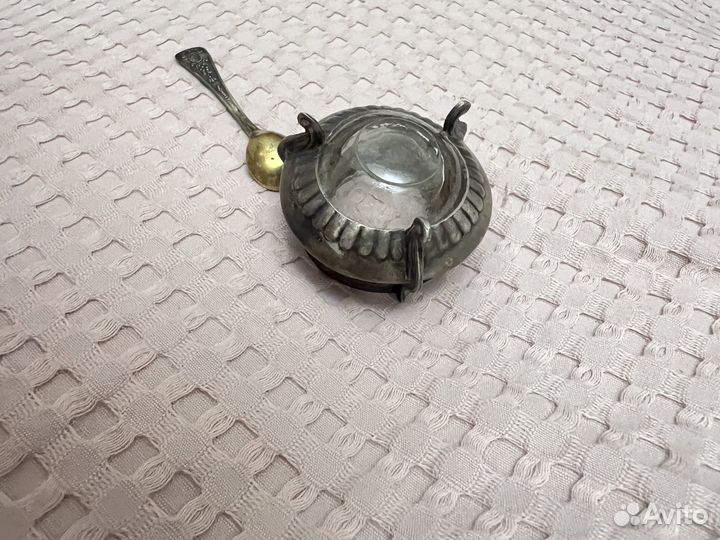 Винтажная солонка мельхиор