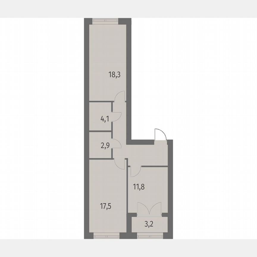 2-к. квартира, 66,8 м², 2/11 эт.