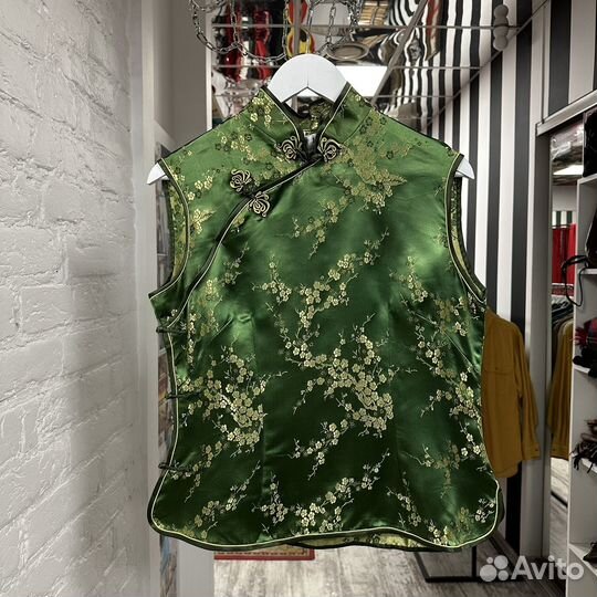 Зеленый топ ципао