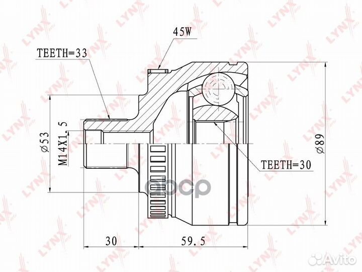 ШРУС наружный lynxauto CO-1201A CO-1201A lynxauto