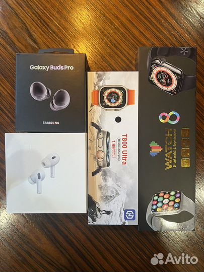 Беспроводные наушники смарт часы