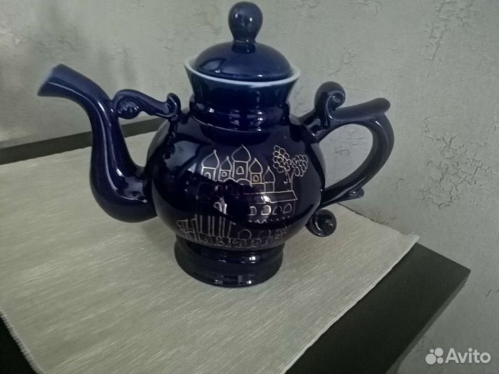 Чайник фарфоровый кобальт
