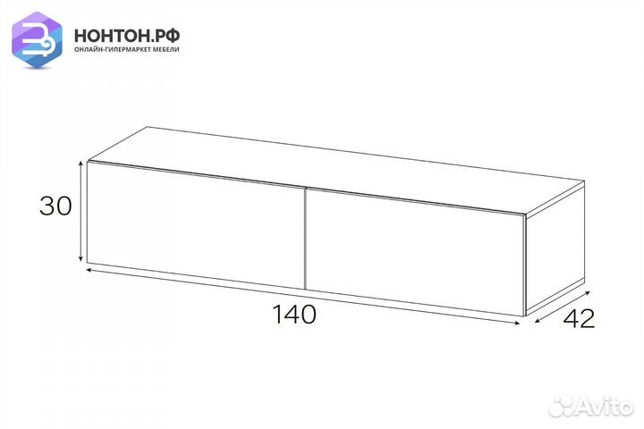 Тв-тумба Айден 1400 серый