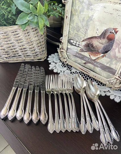 Роскошные столовые приборы. Англия. Серебрение
