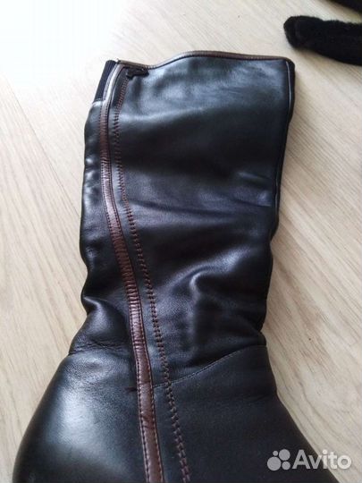 Сапоги осень весна женские кожаные